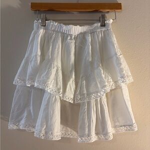 SHEIN White Layered Mini Skirt
